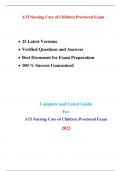 Nursing Care of Children Exam (A.T.I) (25 Latest Versions - 2023) |Real Exam + Practice Exam, Verified Q & A|