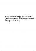 NYU Pharmacology Final Exam Questions With Answers (Graded A+) 2023