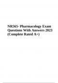 NR565- Pharmacology Exam Questions With Answers 2023 (Complete Rated A+)