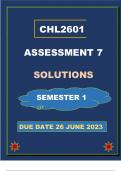 CHL2601 ASSIGNMENT 7 ANSWERS ( DUE 26 JUNE 2023)