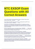 NTC EXSOP Exam Questions with All Correct Answers 