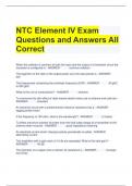 NTC Element IV Exam Questions and Answers All Correct 