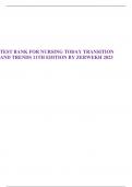 TEST BANK FOR NURSING TODAY TRANSITION AND TRENDS 11TH EDITION BY ZERWEKH 2023