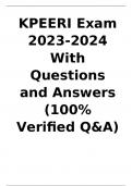  KPEERI Exam 2023/2024 With Questions and Answers (100% Verified Q&A)