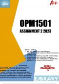 OPM1501 Assignment 2 Complete Answers (566940) Due 19 June 2023