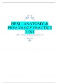 HESI - ANATOMY & PHYSIOLOGY PRACTICE TEST