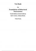 Foundations of Behavioral Neuroscience, 10e (Global Edition) Neil Carlson, Melissa Birkett (Test Bank)