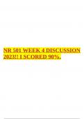 NR 501 WEEK 4 DISCUSSION 2023!! I SCORED 90%.