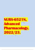 NURS-6521N,Advanced Pharmacology.2022/23