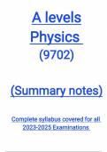 A levels Physics Summary Notes (9702)