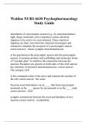 Walden NURS 6630 Psychopharmacology Study Guide