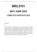 MRL3701 MAY JUNE 2023 (COMPLETE PORTFOLIO ANSWERS)