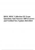 BIOL MISC Collection Exam Questions With Correct and Verified Answers Latest Update 2023/2024
