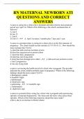 RN MATERNAL NEWBORN ATI QUESTIONS AND CORRECT ANSWERS