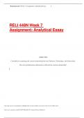 RELI 448N Week 7 Assignment: Analytical Essay - Download To Score An A