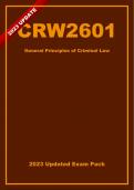 CRW2601 Updated Exam Pack (2023) Oct/Nov - General Principles Of Criminal Law [Distinction Guaranteed]
