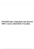 NSG6420 Quiz 3 Questions and Answers 100% Correct 2023/2024 A+ Graded.