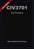 CIV3701 Updated Exam Pack (2023) Oct/Nov - Civil Procedure [Distinction Guaranteed]