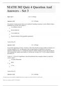 MATH 302 Quiz 4 Question And Answers – Set 3