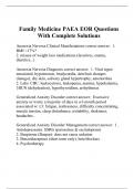 Family Medicine PAEA EOR Questions With Complete Solutions