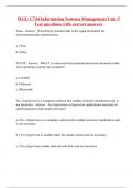 WGU C724 Information Systems Management Unit 5 Test questions with correct answers