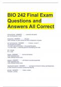 BIO 242 Final Exam Questions and Answers All Correct 