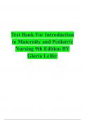 Test Bank For Introduction to Maternity and Pediatric Nursing 9th Edition BY Gloria Leifer