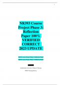 NR393 Course  Project Phase 3:  Reflection  Paper 100%  VERIFIED  CORRECT  2023 UPDATE 