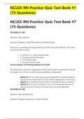 NCLEX-RN Practice Quiz Test Bank #7 (75 Questions)