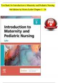 TEST BANK For Introduction to Maternity and Pediatric Nursing 9th Edition BY Gloria Leifer |Complete Chapters 1 - 34 | 100 % Verified Newest Version