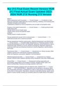 Nur 213 Final Exam Recent Version/ NUR  213 Final Actual Exam Updated 2023- 2024/ NUR 213/ Nursing 213 Version