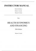 Health Economics and Financing 5e Thomas Getzen (Solution Manual)
