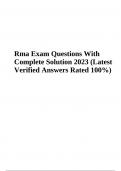 RMA Exam Questions With Verified Answers 2023 | Latest Verified Answers Rated A+