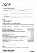 AQA AS CHEMISTRY PAPER 1 Inorganic and Physical Chemistry QUESTION PAPER 2023