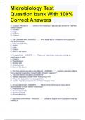 Microbiology Test Question bank With 100% Correct Answers