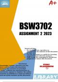 BSW3702 Assignment 2 (COMPLETE ANSWERS) 2023 - DUE 27 July 2023