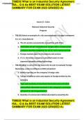 T08E02 What is an industrial Security Agreement ISA... Q & As BEST EXAM SOLUTION LATEST SAMMARY FOR EXAM 2023 GRADED A+