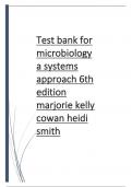 Test bank for microbiology a systems approach 6th edition 2024 latest update by marjorie kelly cowan heidi smith graded A+ with verified answers 