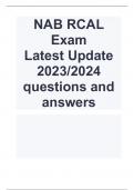 NAB RCAL Exam  Latest Update 2023/2024 questions and answers