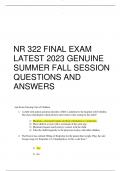 NR 322 FINAL EXAM LATEST 2023 GENUINE SUMMER FALL SESSION QUESTIONS AND ANSWERS