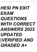BUNDLE for HESI PN EXIT Exams  ALL EXAMS QUESTIONS WITH UPDATED CORRECT ANSWERS/ A  GRADE/2022/2023-2024 |complete solution 