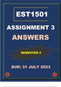 EST1501 ASSIGNMENT 3 ANSWERS (DUE: 31 JULY  2023)---- ( 756335) 