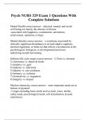 Psych NURS 329 Exam 1 Questions With Complete Solutions