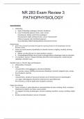 NR 283 Exam Review 3 PATHOPHYSIOLOGY QUESTION AND ANSWERS (Verified Answers) Download To Score A