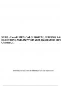 NURS - Uworld MEDICAL SURGICAL NURSING AAA QUESTIONS AND ANSWERS 2023-2024 RATED 100% CORRECT.