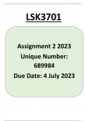 LSK3701 ASSIGNMENT 2 2023