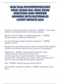 WGU D236 PATHOPHYSIOLOGY FINAL EXAM 300+ REAL EXAM QUESTIONS AND VERIFIED ANSWERS WITH RATIONALES LATEST UPDATE 2023