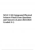 WGU C165 - Integrated Physical Sciences Final Exam Questions and Answers Latest Graded A+ (2023/2024)