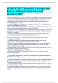 ACRP "CCRC" Scientific Concepts and Research Design Questions and Answers 2023