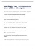 Mesopotamia Flash Cards question and answers 2023 updated to pass